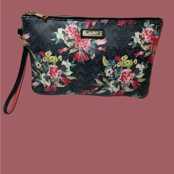 ALDO Black Floral Wristlet Clutch - Picture 2 of 7